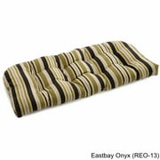 42-inch by 19-inch U-Shaped Solid Spun Polyester Tufted Settee/Bench Cushion - Eastbay Onyx
