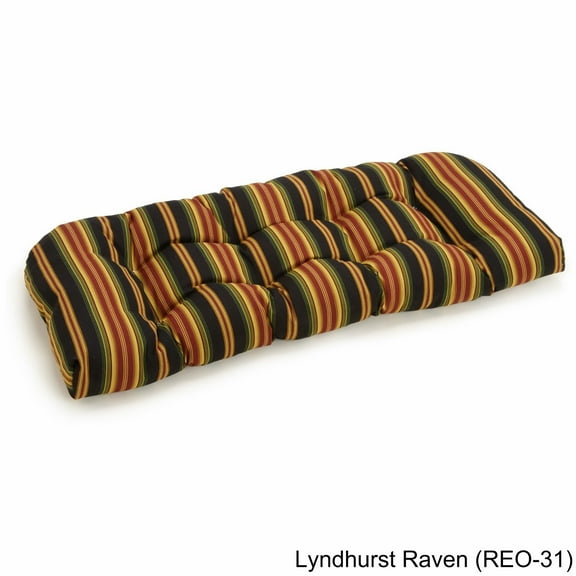 42-inch by 19-inch U-Shaped Solid Spun Polyester Tufted Settee/Bench Cushion - Lyndhurst Raven