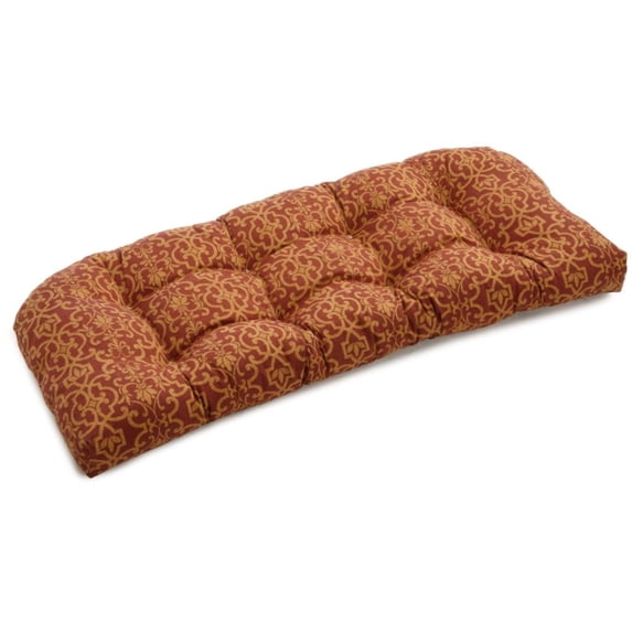 42-inch by 19-inch U-Shaped Solid Spun Polyester Tufted Settee/Bench Cushion