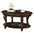 thumbnail image 1 of 42'' oval wood coffee table for Living Room 2-Tier Solid Wood Cocktail Table with Open Storage Shelf Easy Assembly Cherry, 1 of 6