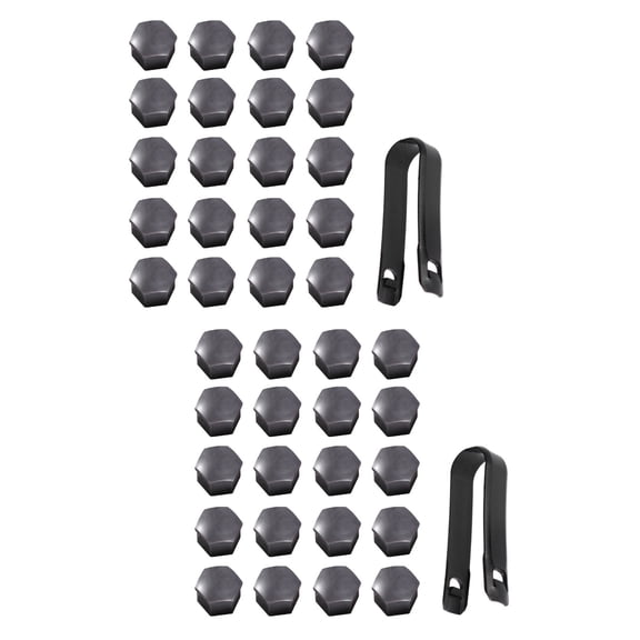 42 pcs  17mm T39 Hexagonal Wheel Lug Nut Covers Bolts Covers Screw Protect Caps with Black Clips