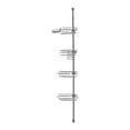 thumbnail image 1 of 42"-114" Adjustable Shower Corner Caddy Tension Pole - Rust-Proof Stainless Steel with 4 Shelves, Towel Bars & Soap Holder, 1 of 11
