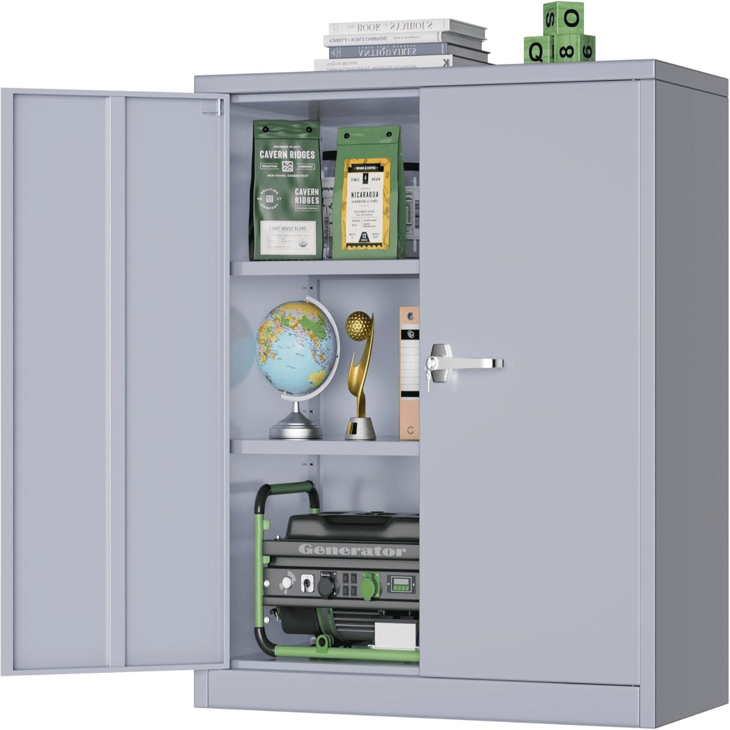 42\u201D Metal Lockable File with 2 Doors and 2