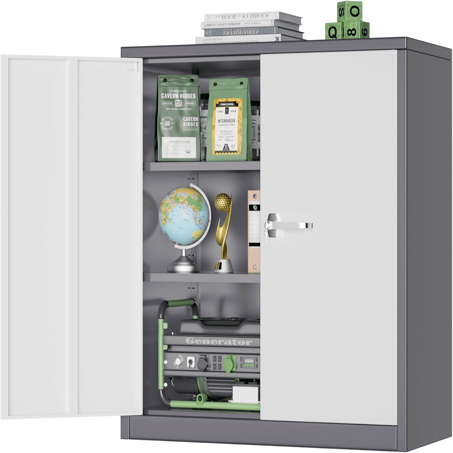 42\u201D Metal Lockable File with 2 Doors and 2