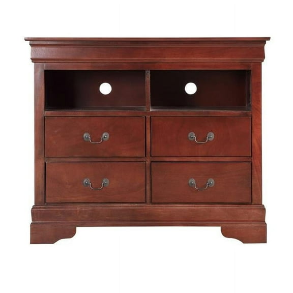 42 x 18 x 35 in. Louis Phillipe 4 Drawer Chest, Cherry