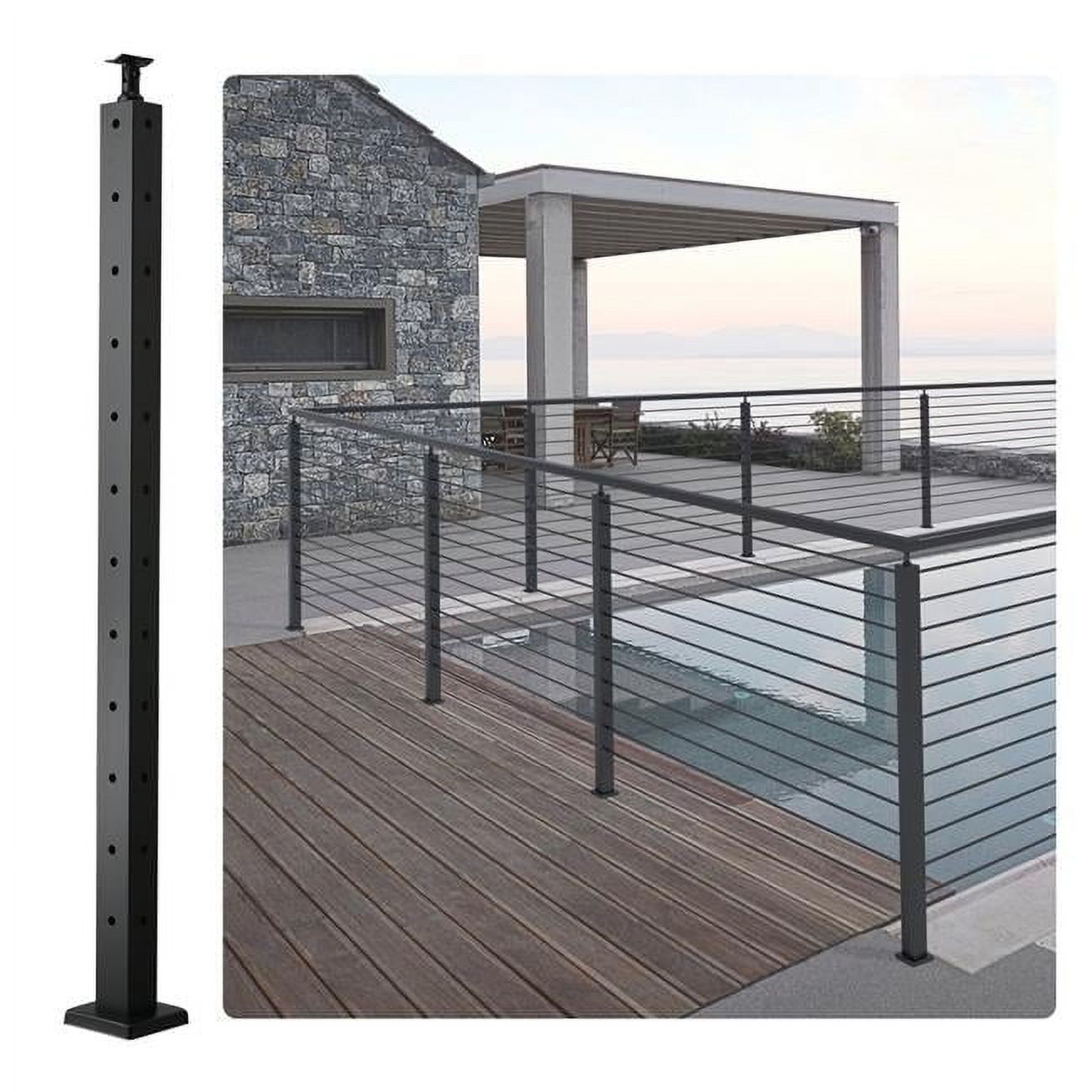 42 x 2 x 2 in. Cable Railing Post - Walmart.com