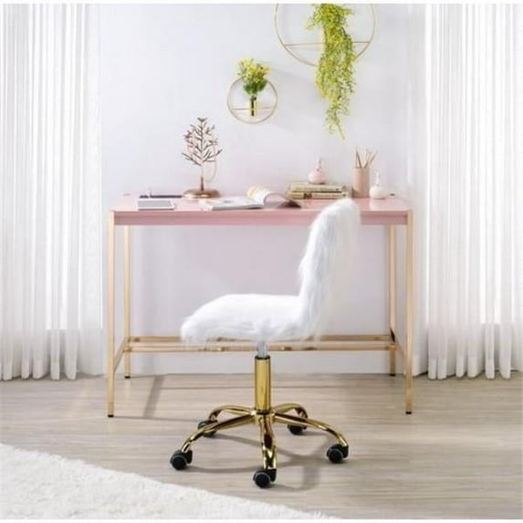 42 x 20 x 30 in. Midriaks Writing Desk, Pink & Gold