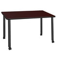 thumbnail image 1 of 42" x 24" Kee Mobile Training Wood Table- Mahogany/ Black, 1 of 5