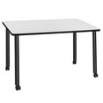 thumbnail image 1 of 42" x 24" Kee Mobile Training Table- White/ Black, 1 of 8