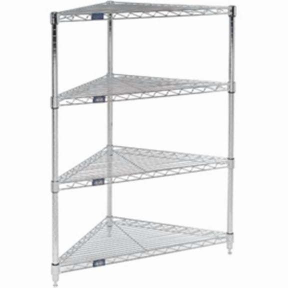42 x 24 x 18 in. Corner Wire Shelving - Chrome