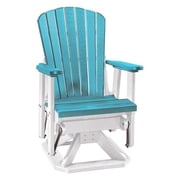 42 x 27 x 33 in. OS Home & Office Fan Back Swivel Glider, Aruba Blue & White