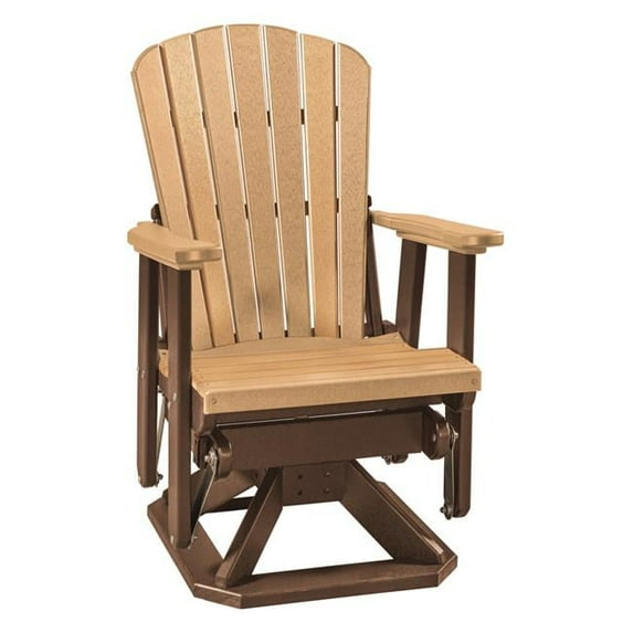 42 x 27 x 33 in. OS Home & Office Fan Back Swivel Glider, Cedar & Tudor Brown