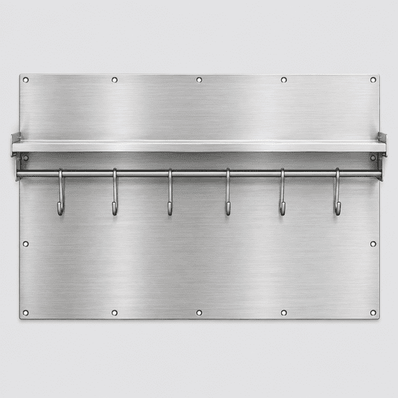 42 x 30 Inch Stainless Steel Backsplash with Shelf & Knife Rack - Stove Backsplash for Oven & Range | Stainless Backsplash with Pre-Drilled Holes - Easy Install