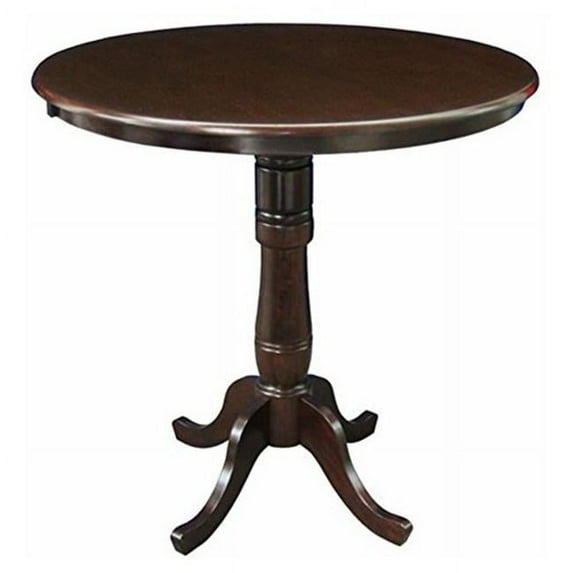 42 x 36 in. Round Top Pedestal Dining Table - Rich Mocha