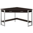 thumbnail image 1 of 42" x 42" x 30" Cappuccino  Silver  Particle Board  Hollow Core  Metal   Computer Desk, 1 of 4