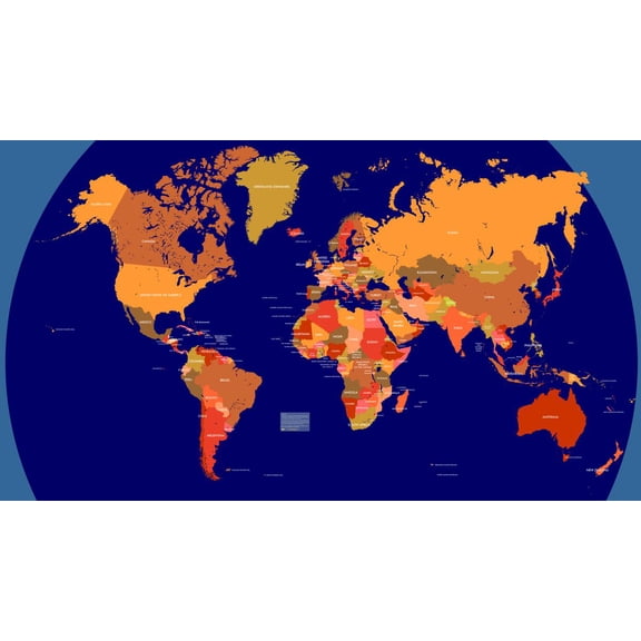 42"x24" Heavyweight Photo Paper Quality Poster: Economic Map - World Maps SAGE