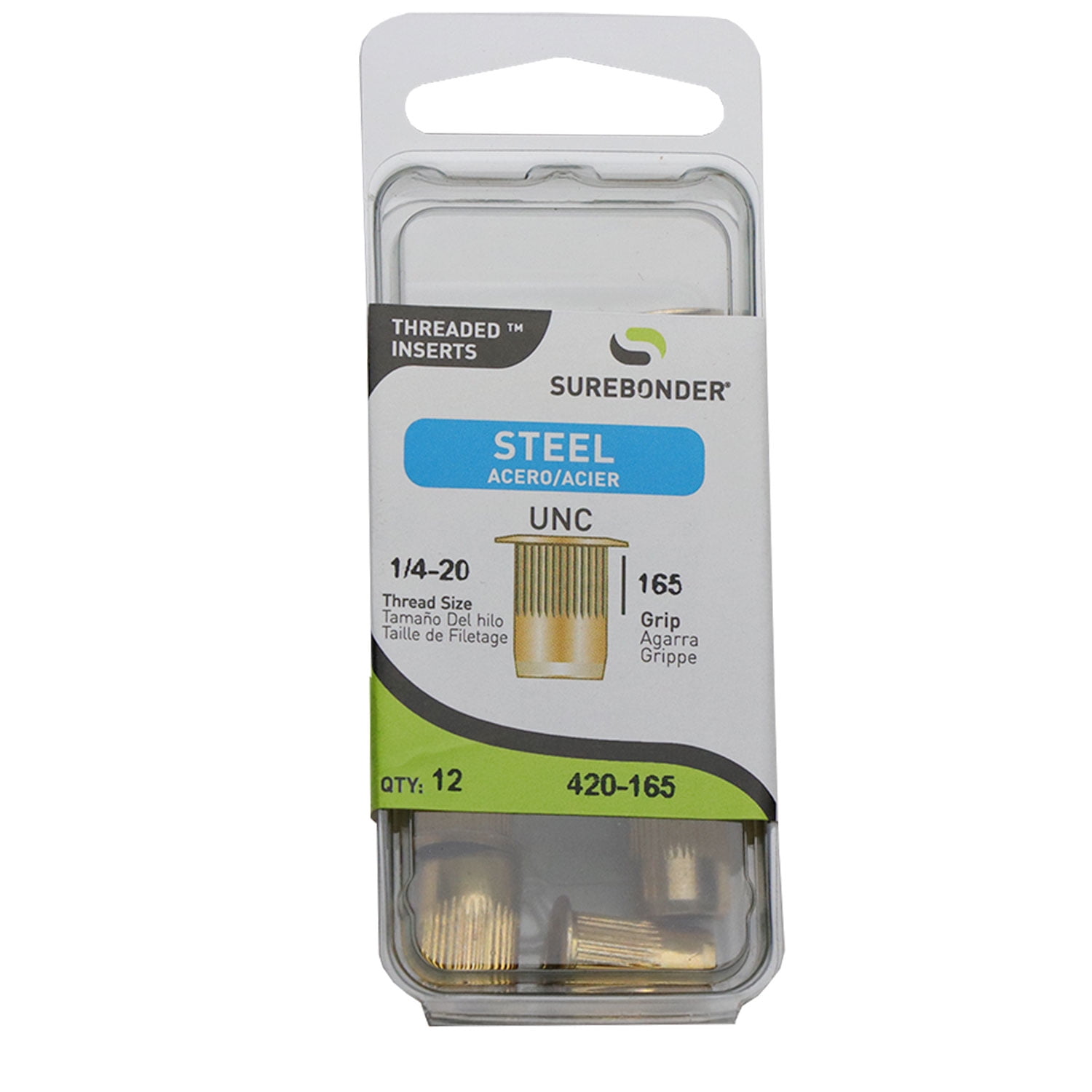 420-165 Threaded Inserts - 1/4-20 Thread Size - 12 Count