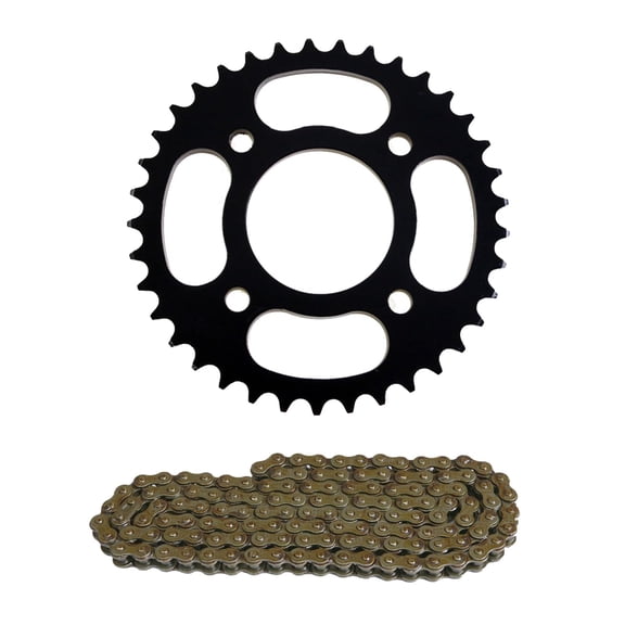 420 37T Motorcycle Rear Chain Sprocket with 132 Links Chain for Pit Dirt Pocket Mini Bike ATV UTV Quad Go Kart Moped Drift Trike Buggy Scooter Razor TaoTao Kazuma Sunl Roketa 110cc 125cc 150cc 200cc