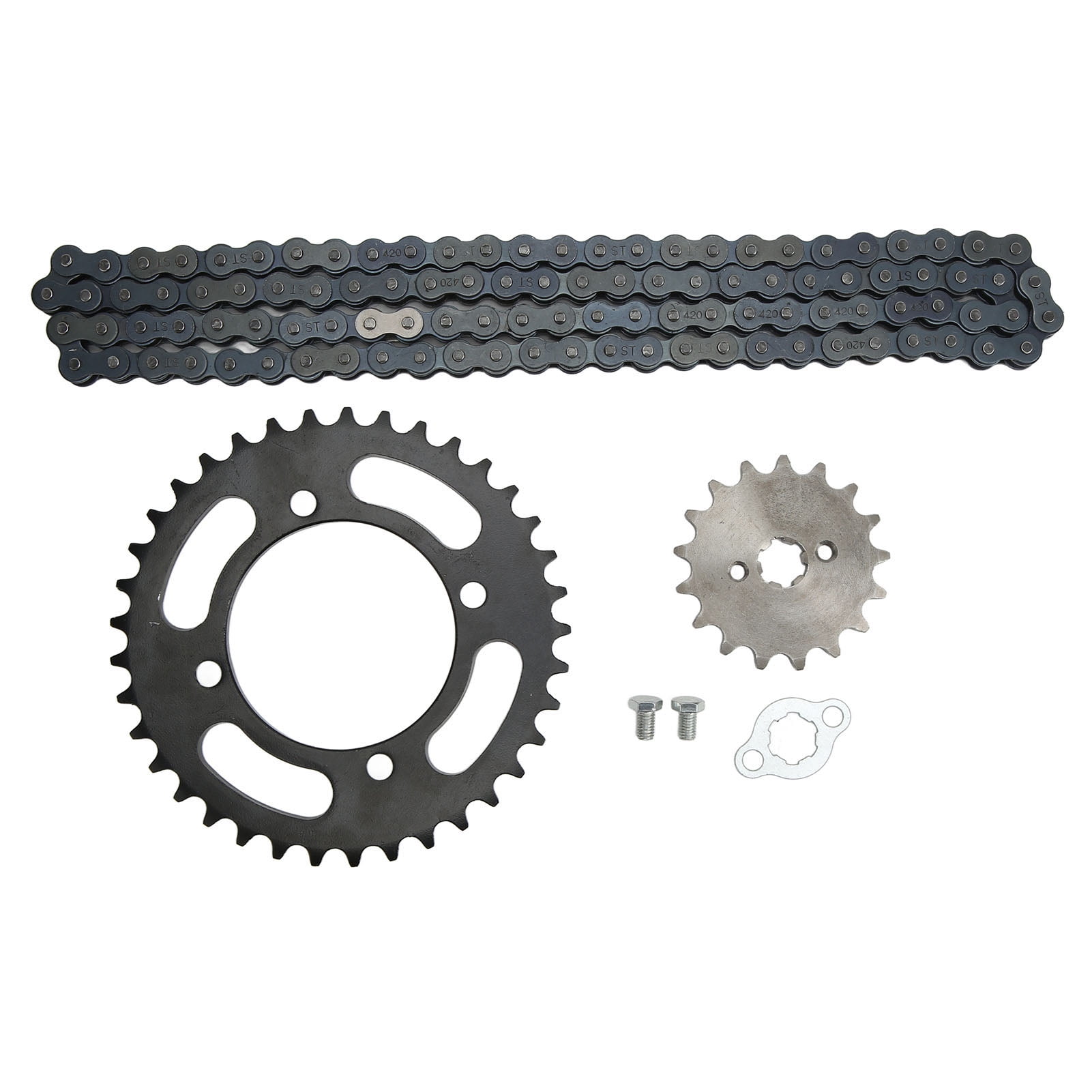 Kit Pignon Chaîne 420 Yctze - 37T Avant + 17T Arrière + Chaîne - Pour Dirt Bike 50-125cc, ATV, Go-Kart