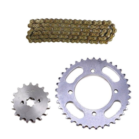 420 Chain Front Rear Sprocket Kit 106 Link Drive Chain + 37T Rear 76mm + 17T Engine Sprocket for Dirt Pit Bike Trail Pocket Bike ATV Quad Buggy Go Kart Motorcycle Coolster Apollo SSR 110cc 125cc