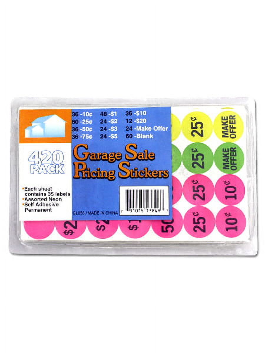 420 Pack Garage Sale Pricing Stickers, 24 Count