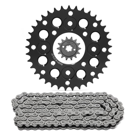 420 Pitch 14T 37T 120 Links Non O-Ring Chain Sprocket Kit for Honda Grom 125 MSX125 2013-2020 14 15 16 17 18 19 20 Z125 Monkey Z125MA ABS 19-21 Black