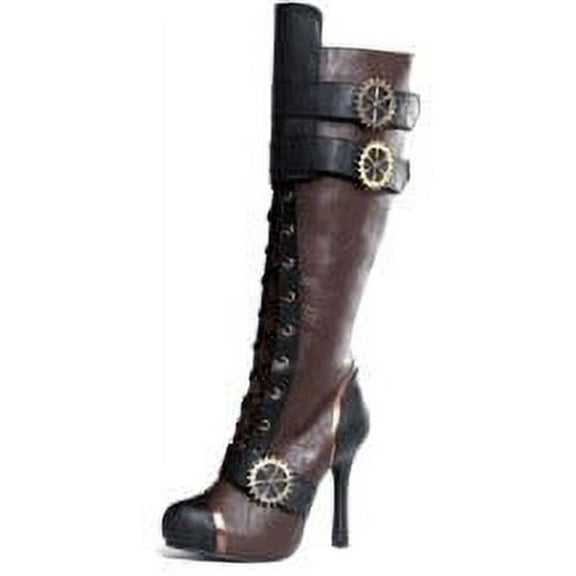 420-QUINLEY, 4" Knee High Steampunk Boot