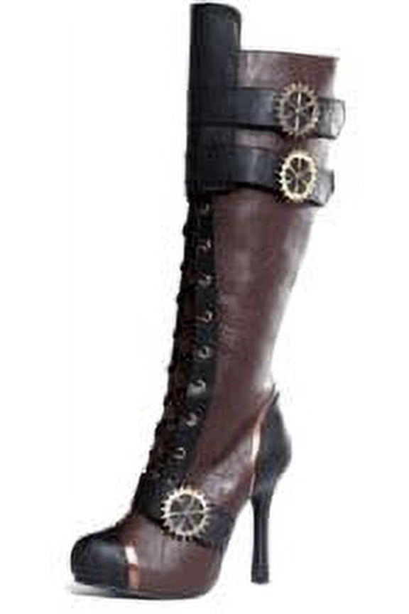 420-QUINLEY, 4" Knee High Steampunk Boot