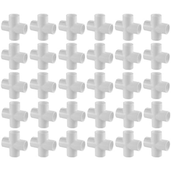 420 Series PVC Pipe Fitting - Cross - Schedule 40 (White) - 1" (SOC x SOC x SOC x SOC) 100 PCS/High-Flow Capacity/Plumbing, Irrigation, Pool, Spa/NSF Certified (420-010)$$Plumbing & HVAC