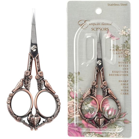 420 Stainless Steel Retro-style Sewing Scissors for Paper Fabric Cutting Embroidery Craft