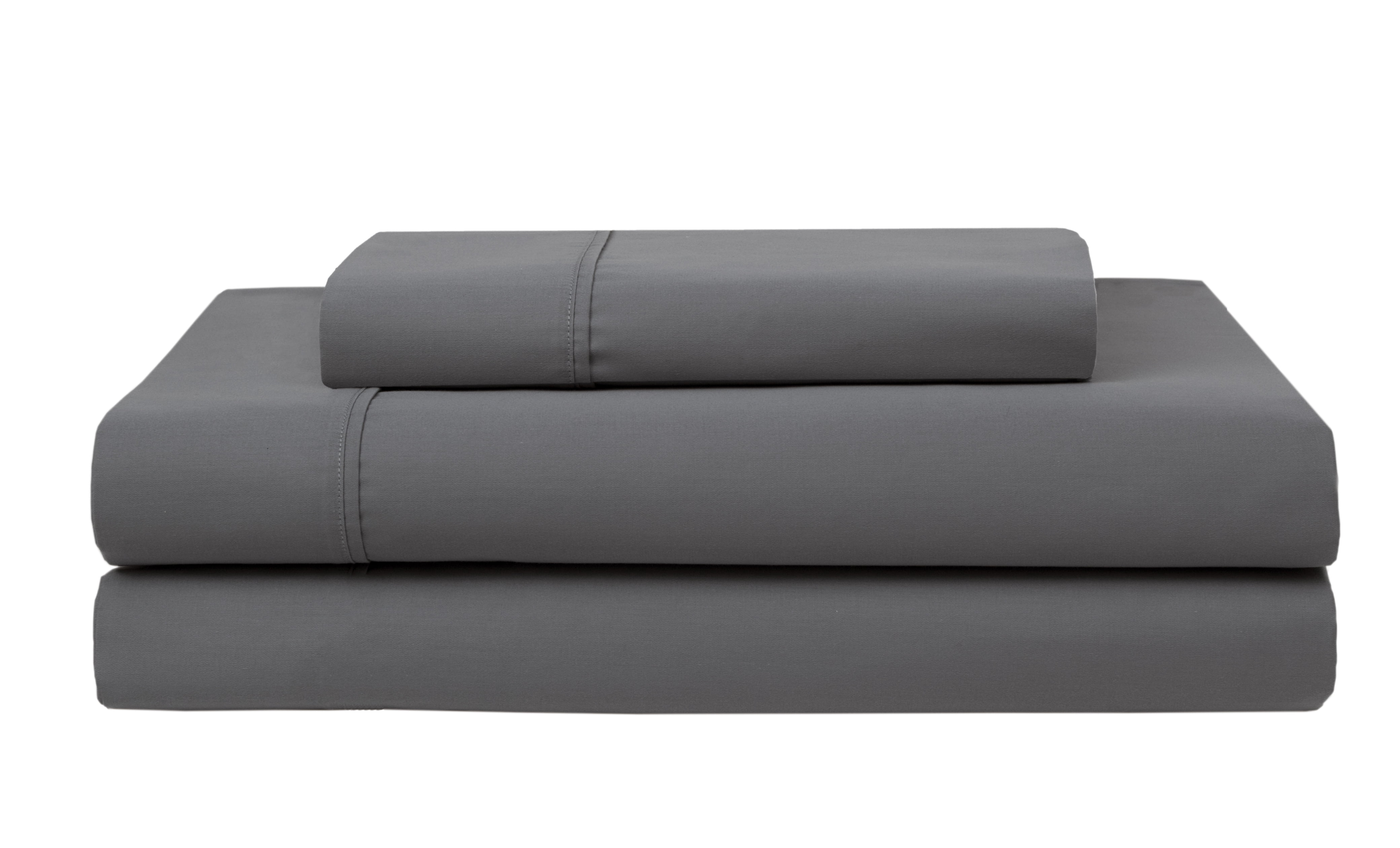 420 Thread Count 100 Cotton Wrinklefree Sheet Set, Twin, Graphite