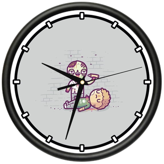 420 Zombie Design Wall Clock | Precision Quartz Movement | Décor For School Class Office Bedroom Decoration
