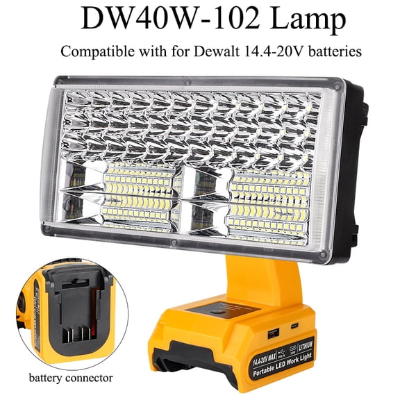4200 Lumens Portable Floodlight for De*walt 20V Batteries with USB Port