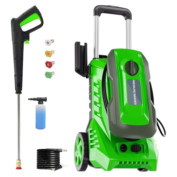 4200 PSI 2.5 GPM Electric Pressure Washer, Home Cleaning Washer with 25FT Hose, Quick Assembly Design and Nozzle Tips Set for Motorcycle, Deck, Yard, Stair, Wall, Sidewalk, Pool, Boat cleaning