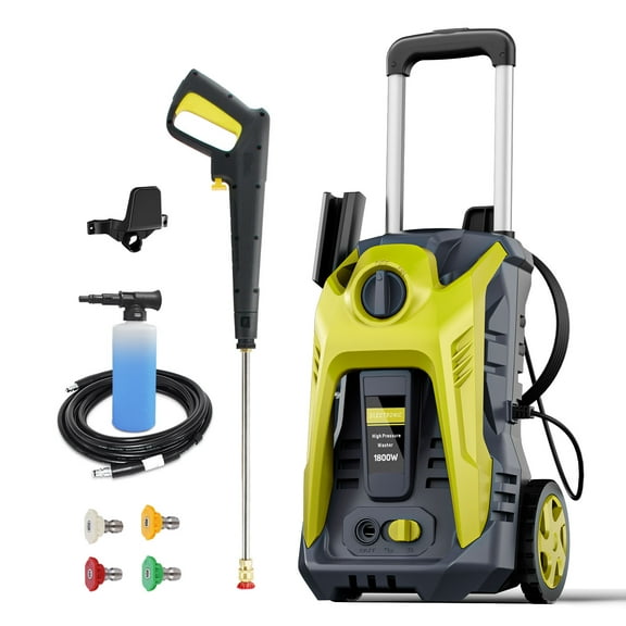 4200 PSI 2 GPM Electric Pressure Washer, Premium Jet Cleaner Featuring 25FT Hose, Foam Cannon and Full Daily Protection Design for Car, RV, Deck, Yard, Wall, Stair, Garage, Boat Cleaning