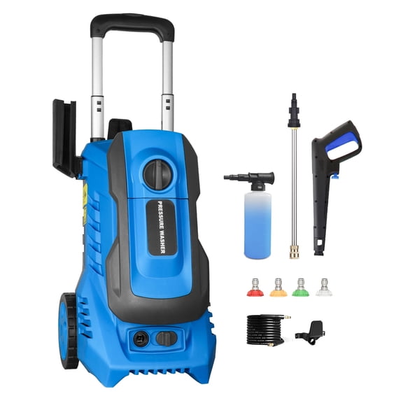 4200 PSI 2.5 GPM Home Electric Pressure Washer, Portable Power Jet Cleaner Equipped with 25FT High Pressure Hose, Soap Tank for Deck, Yard, Fence, Wall, Stair, Balcony, Gazebo, Pavement cleaning