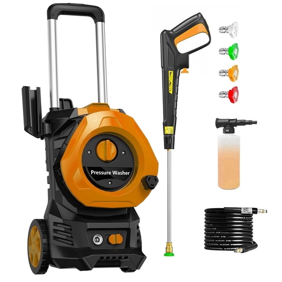 4200 PSI 2.5 GPM NEW Electric High Pressure Washer, Multi-Purpose Jet Cleaning Machine Featuring 25FT Hose and Accessory Kit for Pool, Fence, Driveway, Gate, Patio, Shed, Pond, Yard cleaning