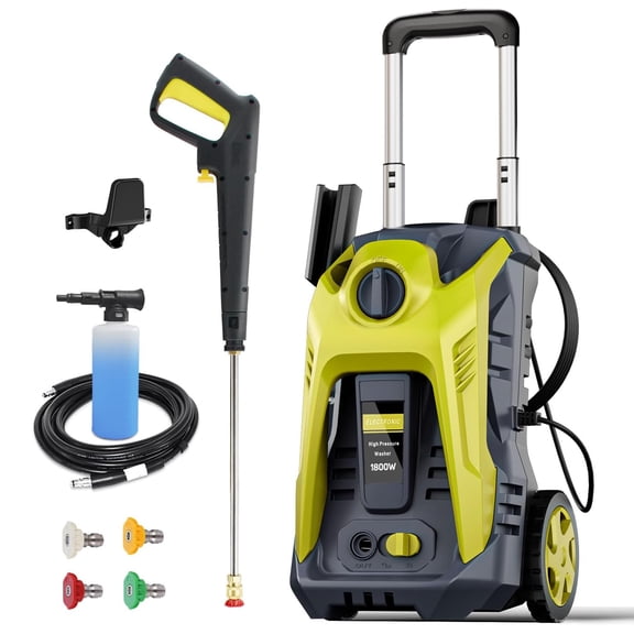 4200 PSI 2.5 GPM Upgraded Electric High Pressure Washer, Jet Cleaning Machine Featuring 25FT Hose, Spray Wand and Foam Sprayer Kit for Pool, Fence, Driveway, Gate, Patio, Shed, Pond, Yard cleaning