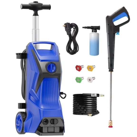 4200 PSI 2.5GPM All-Purpose Electric Pressure Washer, Home & Outdoor Cleaning Washer Quick Assembly Design and Full Nozzle Tips for Patio, Fence, Pool, Wall, Stair, Balcony, Deck, Yard cleaning