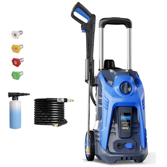 4200 PSI 2 GPM Electric Pressure Washer, Portable Power Jet Cleaner Equipped with Full Nozzle Set, Foam Cannon and Soap Tank for Car, RV, Fence, Patio, Driveway, Roof, Window, Garage cleaning