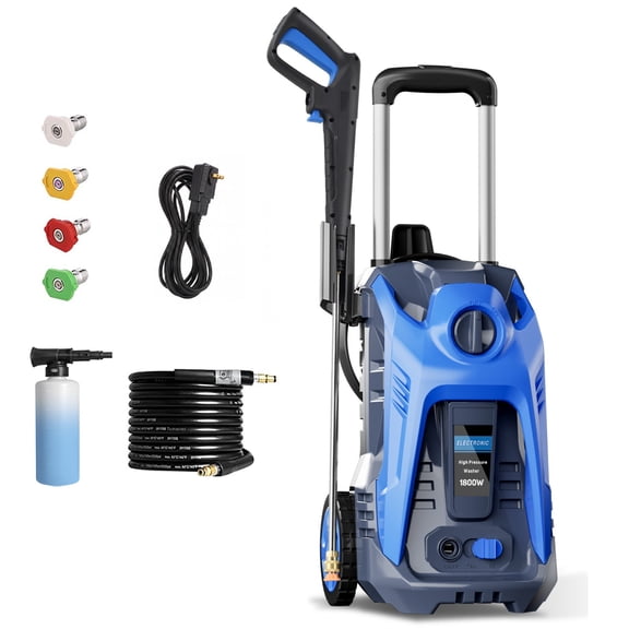 4200 PSI 2 GPM Electric Pressure Washer, Portable Power Jet Cleaner Equipped with Full Nozzle Set, Foam Cannon and Soap Tank for Car, RV, Fence, Patio, Driveway, Roof, Window, Garage cleaning