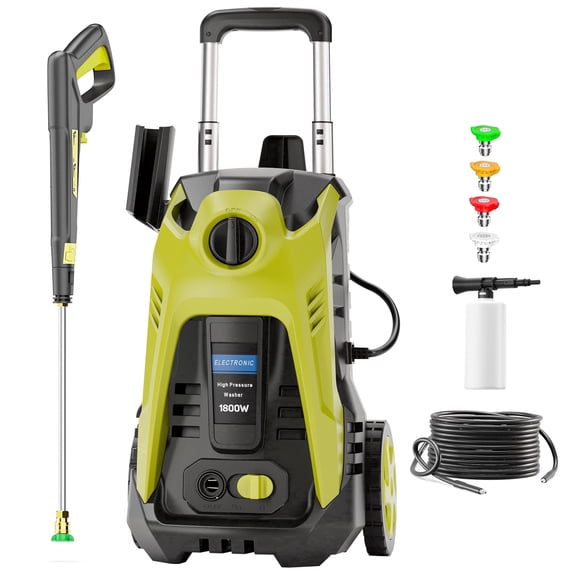 4200 PSI 2 GPM NEW Electric High Pressure Washer, Multi-Purpose Jet Cleaning Machine Featuring 25FT Hose, Complete Accessory Kit for Pool, Fence, Driveway, Gate, Patio, Shed, Pond, Yard cleaning