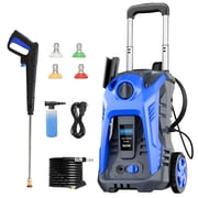4200 PSI 2 GPM Portable Electric Power Washer, Home & Outdoor Pressure Washer with 25FT Hose, Rolling Wheel Design and Detergent Dispenser for Car, RV, Deck, Yard, Stair, Wall, Pool, Boat cleaning