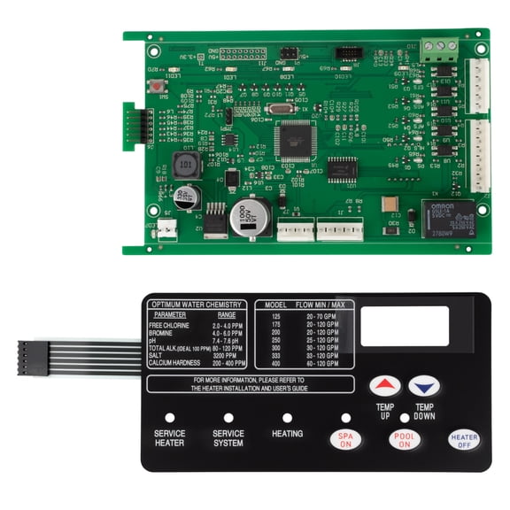 42002-0007S Control Board with 472610Z Switch Pad for Pool Heater Replacement for Pentair MasterTemp 400 300 250 Sta-Rite Max-E-Therm SR400HD SE400NA SR333HD Most NA and LP series pool/spa heater
