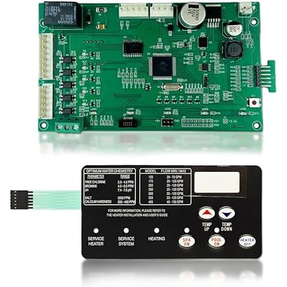 42002-0007S Control Board Kit Replacement for Pentair MasterTemp 200/250/300/400 and Sta-Rite Max-E- SR200/SR333/SR400, with 472610Z Switch Membrane Pad$$Garden & Patio