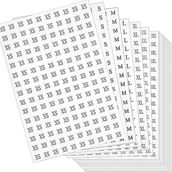 4200PCS Clothing Size Round Stickers, 1/2 Inch White Adhesive Circle Labels, 28 Sheets, 7 Sizes (XS-XXXL) Self-Adhesive Tags for Apparel, Retail, and Home Organization