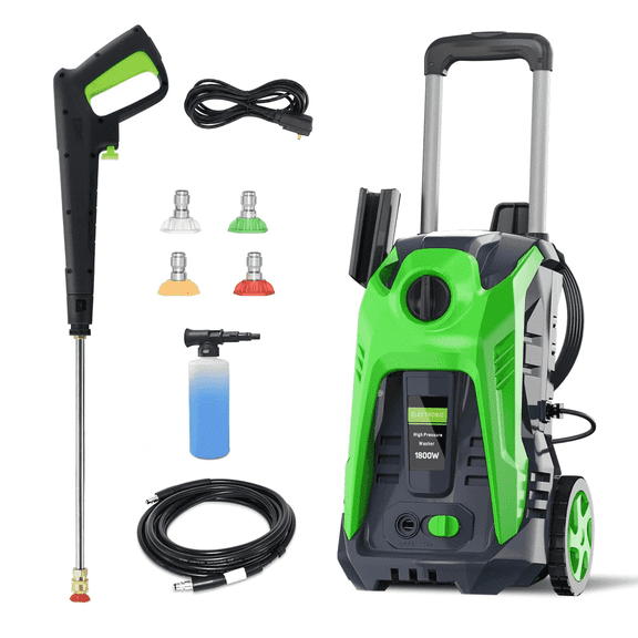 4200PSI 2.0GPM Portable Electric Power Washer, Multi-Functional Outdoor Cleaning Machine Built with 25FT Tangle-Free High Pressure Hose for car, home,driveway,yard, outdoor,gutter,pool,brick Cleaning