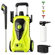 5350PSI 4.0GPM Compact Electric Pressure Washer, 25FT Flexible High Pressure Hose, Multiple Spray Modes and Independent Foam Tank for Pool, Wall, Driveway, Gate, Patio, Shed, Pond cleaning