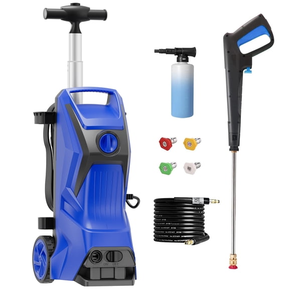 4200PSI 2.5GPM Compact Electric Pressure Washer, Lightweight Mobile Power Washer with 25FT Hose, Independent Foam Tank for Motorcycle, Deck, Yard, Stair, Wall, Sidewalk, Pool, Boat Cleaning