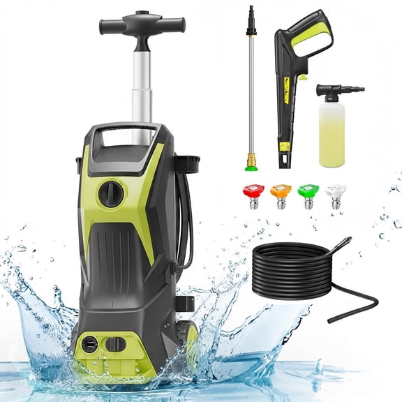 4200PSI 2.5GPM Electric Pressure Washer, Jet Cleaner with 25FT Hose, Foam Cannon, Full Protection for Car, RV, Deck, Yard, Stair, Wall, Pool, Boat cleaning